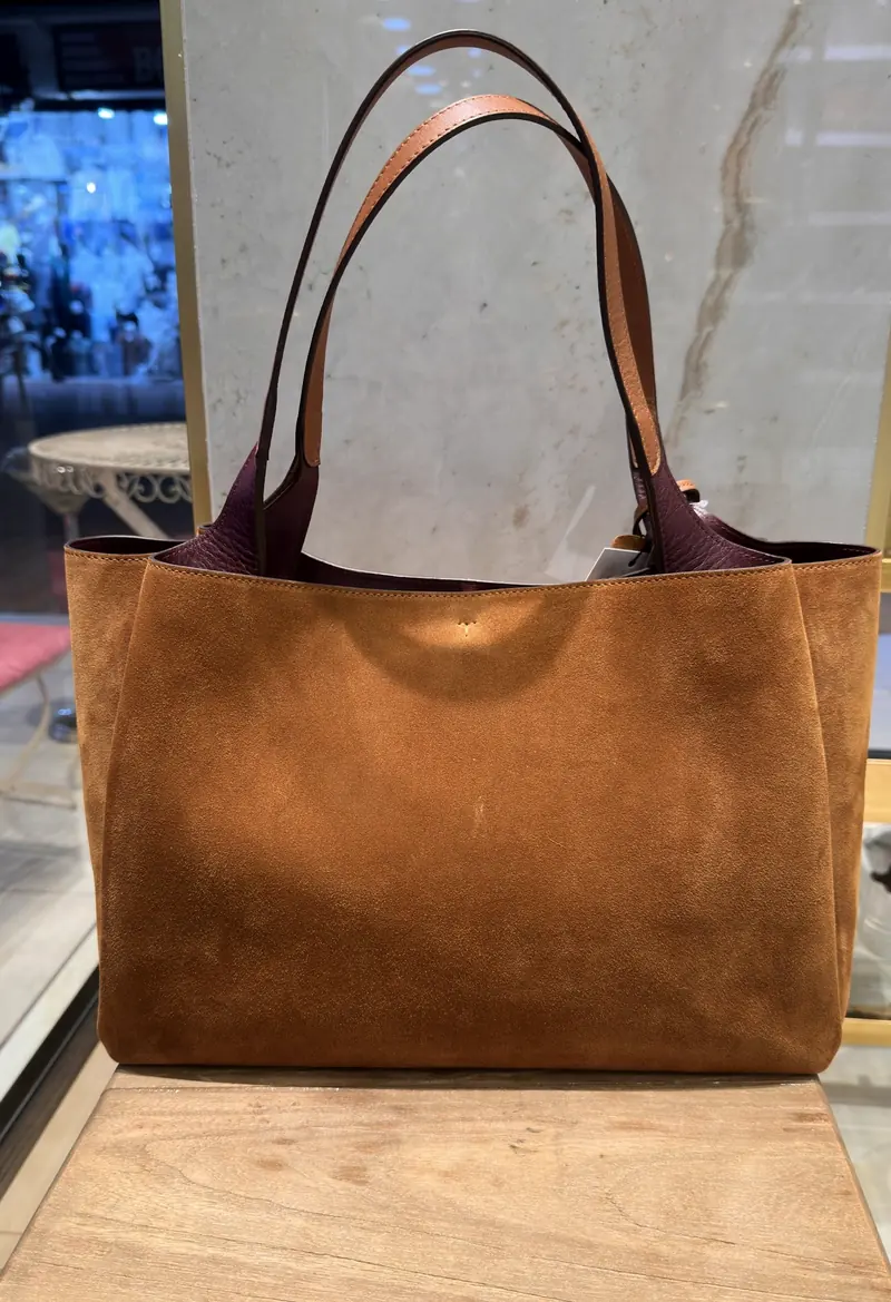 Tan suede handbag