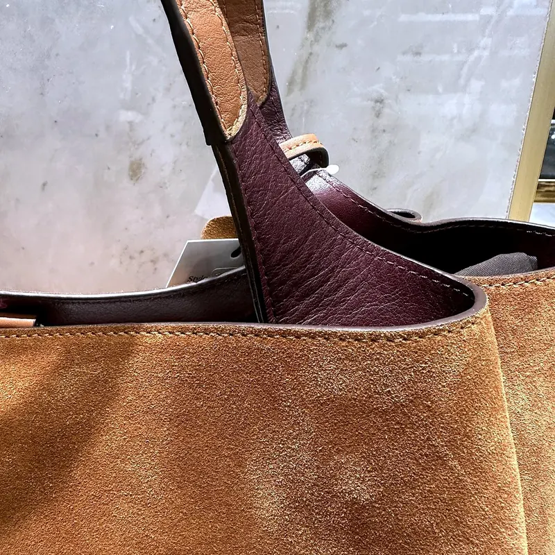 Suede and leather detail
